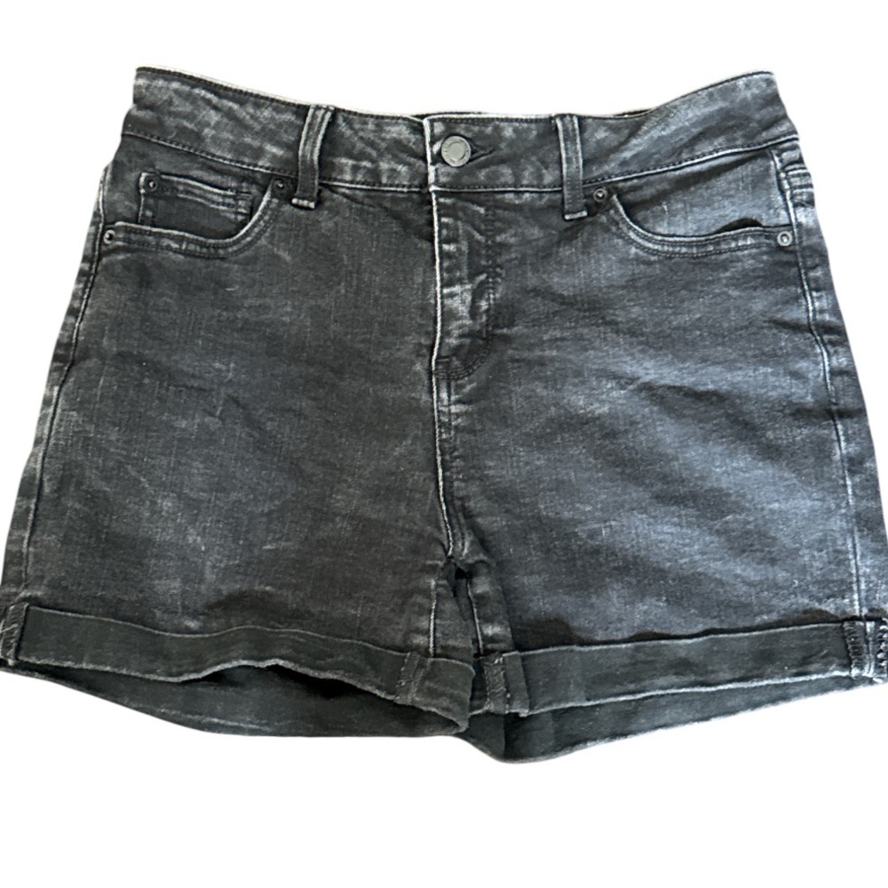 Time & Tru Black High Waist Denim Shorts Size 4